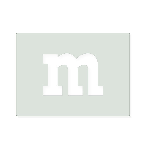 Lowercase Letter M Reusable Mylar Stencil, 10 mil Plastic Paint Stencil for Crafts and Decor