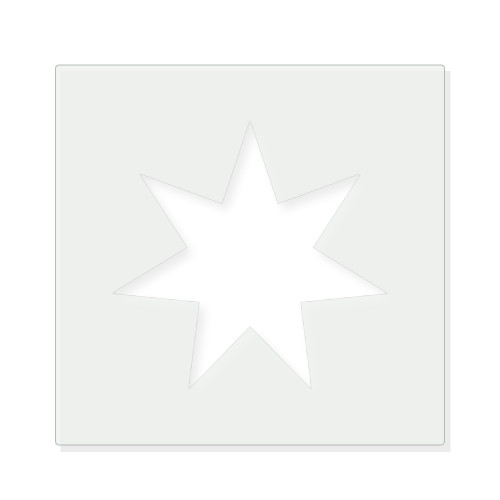 Seven Pointed Star Reusable Mylar Stencil - 10 mil Paint and Craft Stencil