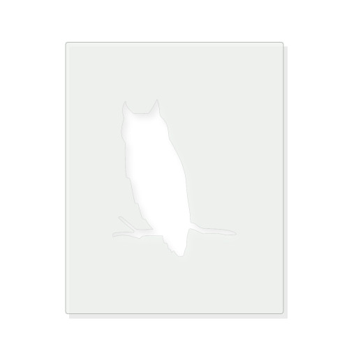Owl On Branch Reusable Mylar Stencil - 10 mil Paint and Craft Stencil
