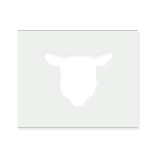 Sheep Head Reusable Mylar Stencil - 10 mil Paint and Craft Stencil
