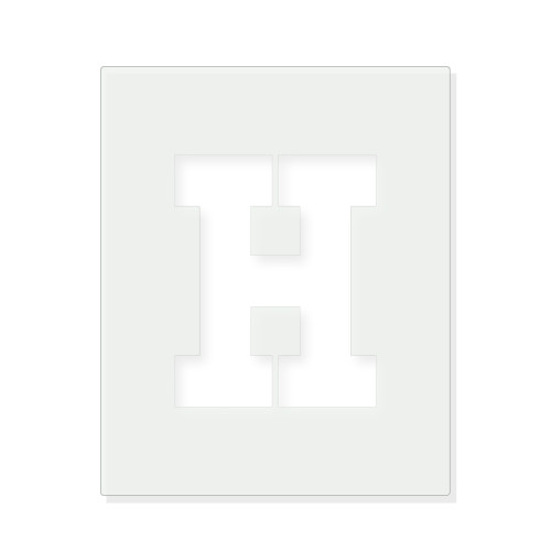 Letter H Reusable Mylar Stencil - 10 mil Paint and Craft Stencil
