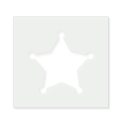 Sheriff Star Reusable Mylar Stencil - 10 mil Paint and Craft Stencil