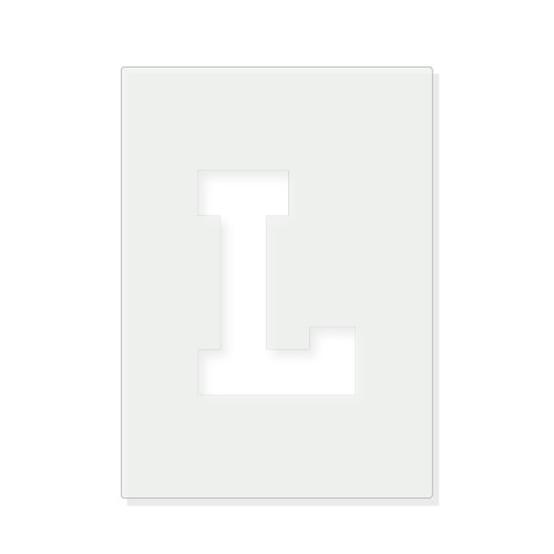 Letter L Reusable Mylar Stencil - 10 mil Paint and Craft Stencil