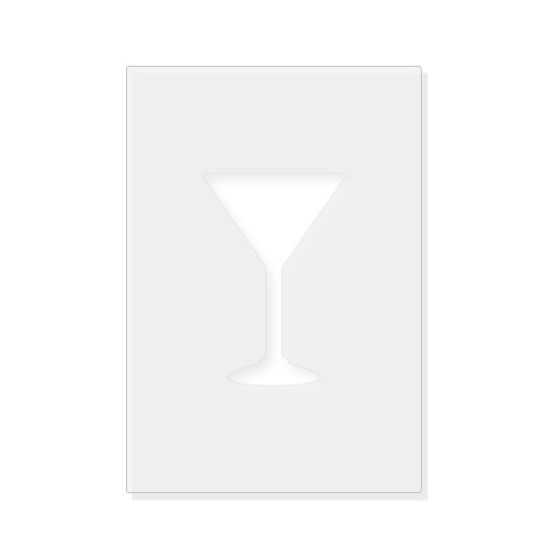 Martini Glass Reusable Mylar Stencil - 10 mil Paint and Craft Stencil