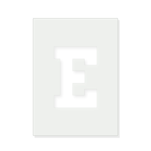 Letter E Reusable Mylar Stencil - 10 mil Paint and Craft Stencil