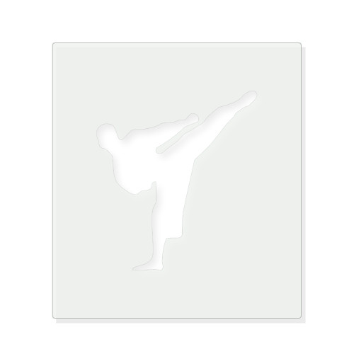 Karate Man Reusable Mylar Stencil - 10 mil Paint and Craft Stencil