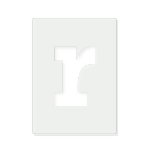 Lowercase Letter R Reusable Mylar Stencil - 10 mil Paint and Craft Stencil