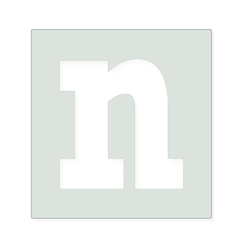 Lowercase Letter N Reusable Mylar Stencil, 10 mil Plastic Paint Stencil for Crafts and Decor