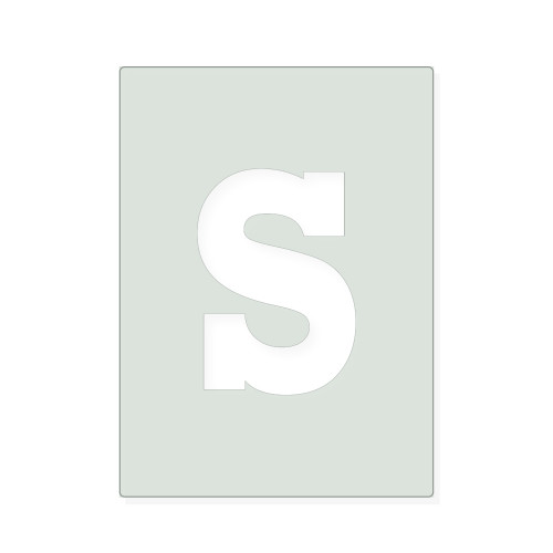 Lowercase Letter S Reusable Mylar Stencil, 10 mil Plastic Paint Stencil for Crafts and Decor