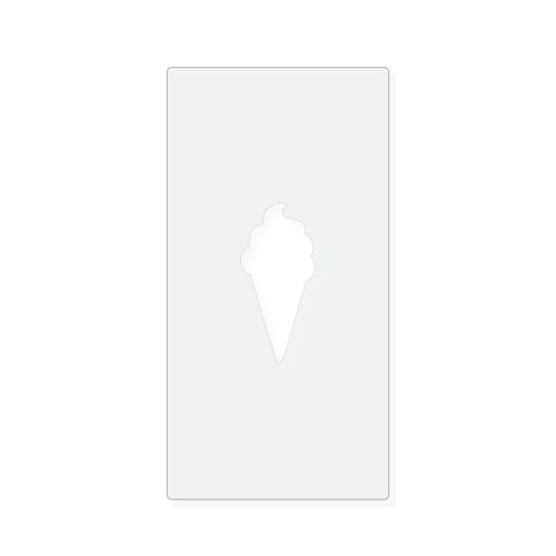 Ice Cream Cone Reusable Mylar Stencil, 10 mil Plastic Paint Stencil for Crafts and Decor