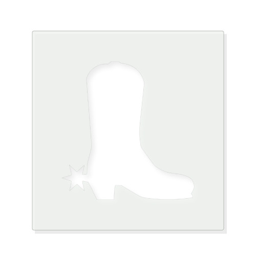 Cowboy Boot 1 Reusable Mylar Stencil - 10 mil Paint and Craft Stencil