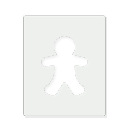 Gingerbread Man Reusable Mylar Stencil - 10 mil Paint and Craft Stencil