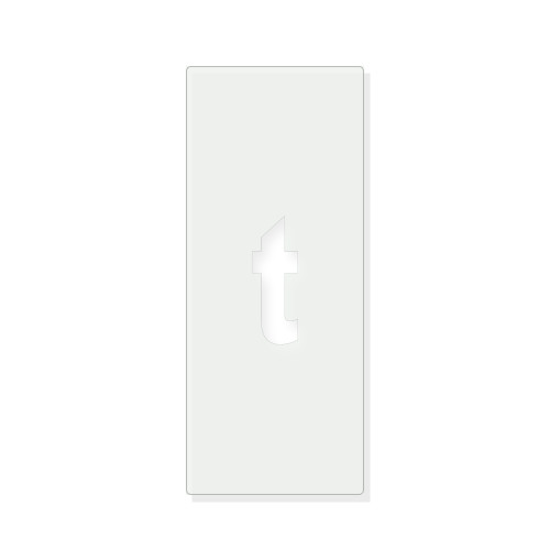 Lowercase Letter T Reusable Mylar Stencil - 10 mil Paint and Craft Stencil