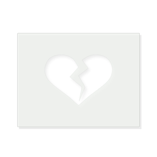 Broken Heart Reusable Mylar Stencil - 10 mil Paint and Craft Stencil
