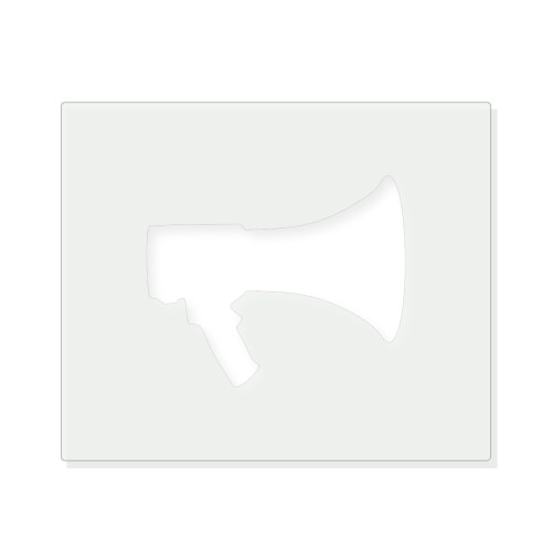 Megaphone 1 Reusable Mylar Stencil - 10 mil Paint and Craft Stencil