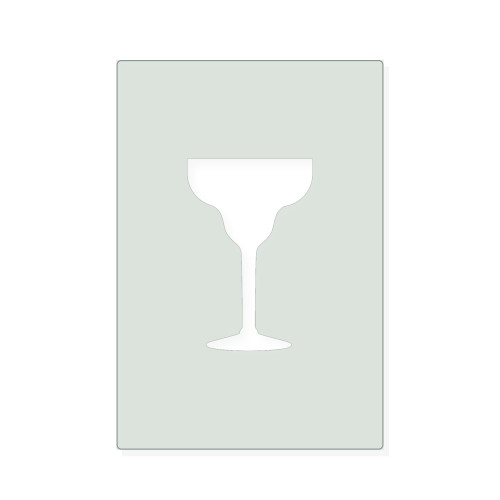 Margarita Glass Reusable Mylar Stencil, 10 mil Plastic Paint Stencil for Crafts and Decor