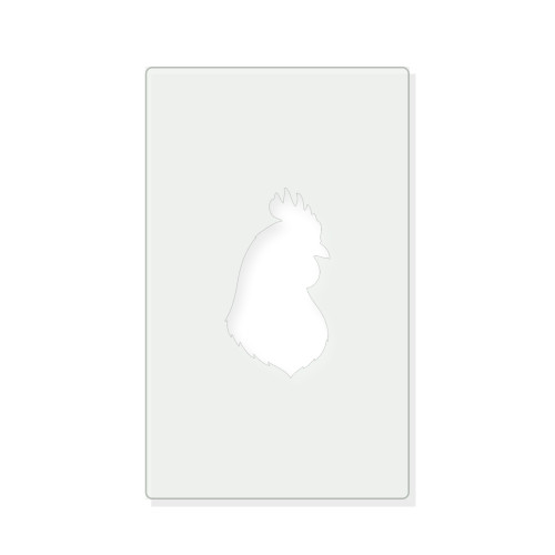 Chicken Head Reusable Mylar Stencil - 10 mil Paint and Craft Stencil