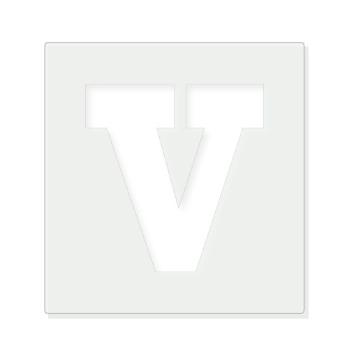 Lowercase Letter V Reusable Mylar Stencil - 10 mil Paint and Craft Stencil