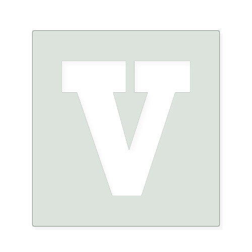 Lowercase Letter V Reusable Mylar Stencil, 10 mil Plastic Paint Stencil for Crafts and Decor