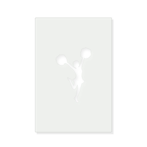 Cheerleader 2 Reusable Mylar Stencil - 10 mil Paint and Craft Stencil