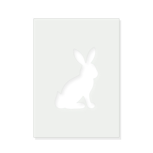 Sitting Bunny Reusable Mylar Stencil - 10 mil Paint and Craft Stencil