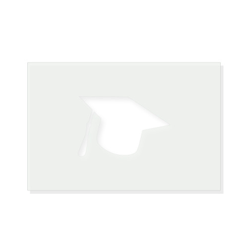 Graduation Cap Reusable Mylar Stencil - 10 mil Paint and Craft Stencil
