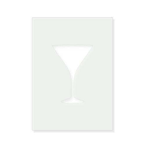 Martini Glass 1 Reusable Mylar Stencil - 10 mil Paint and Craft Stencil