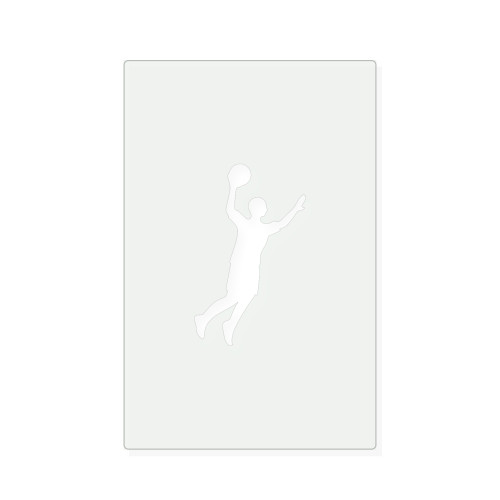 Basketball Player Reusable Mylar Stencil, 10 mil Plastic Paint Stencil for Crafts and Decor