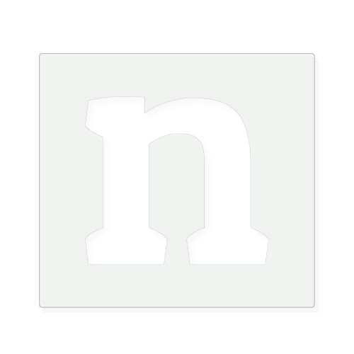 Lower Case N Reusable Mylar Stencil, 10 mil Plastic Paint Stencil for Crafts and Decor