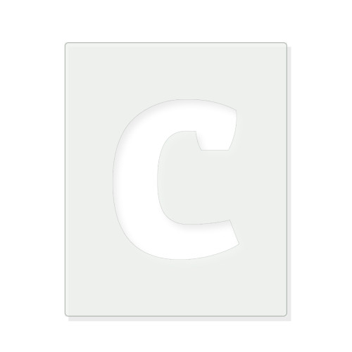 Lower Case C Reusable Mylar Stencil - 10 mil Paint and Craft Stencil