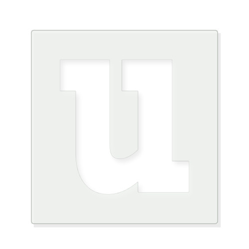Lowercase Letter U Reusable Mylar Stencil - 10 mil Paint and Craft Stencil