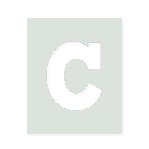 Lowercase Letter C Reusable Mylar Stencil, 10 mil Plastic Paint Stencil for Crafts and Decor