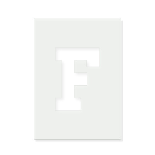 Letter F Reusable Mylar Stencil - 10 mil Paint and Craft Stencil