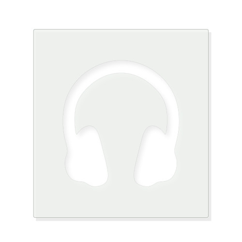 Headphones Reusable Mylar Stencil - 10 mil Paint and Craft Stencil