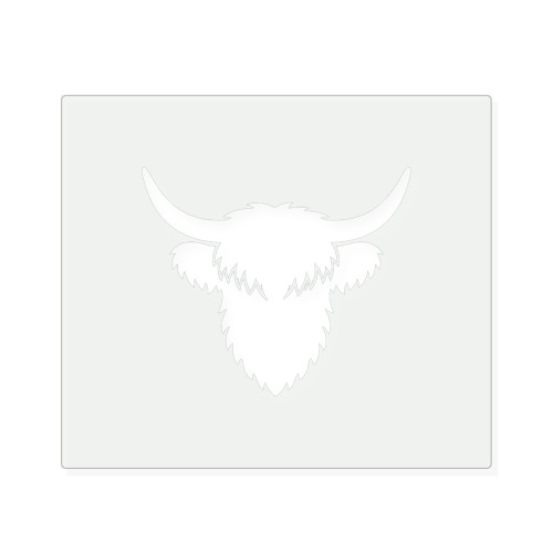 Highland Cow Head Reusable Mylar Stencil, 10 mil Plastic Paint Stencil for Crafts and Decor