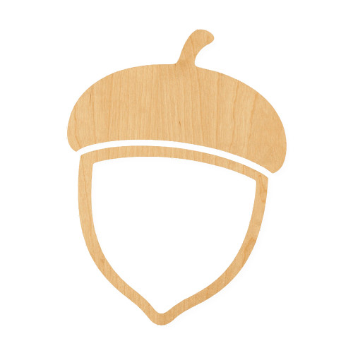 Acorn 4 Wood Cutout for Crafts, Unfinished Baltic Birch Craft Shape