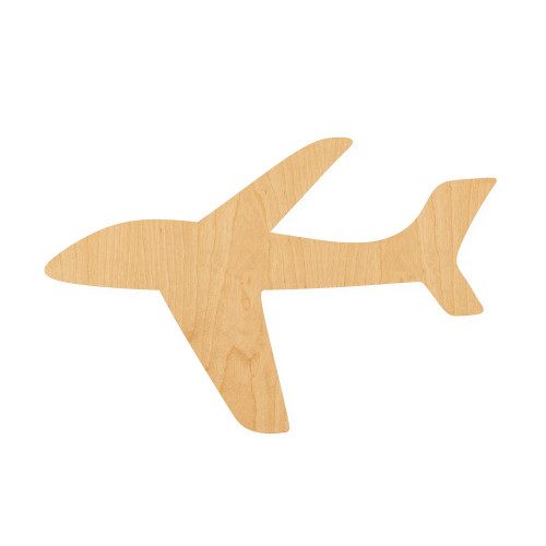 Airplane 2 Wood Cutout for Crafts, Unfinished Baltic Birch Craft Shape