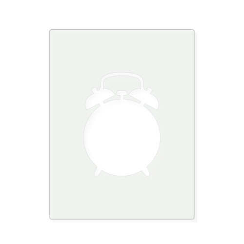 Alarm Clock Reusable Mylar Stencil, 10 mil Plastic Paint Stencil for Crafts and Decor