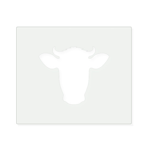 Cow Head 2 Reusable Mylar Stencil, 10 mil Plastic Paint Stencil for Crafts and Decor