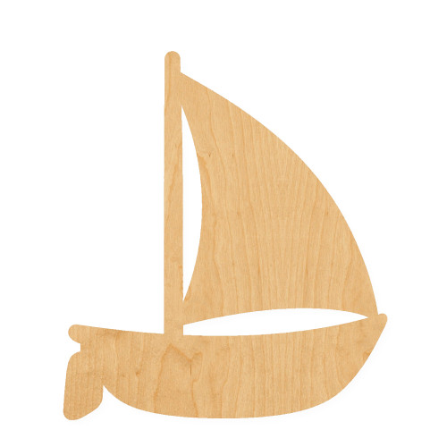 Sailboat Dinghy Style Wood Cutout for Crafts, Unfinished Baltic Birch Craft Shape