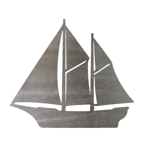 Sailboat Schooner Style Steel Cutout Shape, Raw Metal Wall Art and Craft Supply