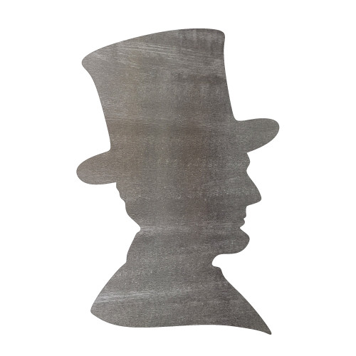Abraham Lincoln Steel Cutout Shape, Raw Metal Wall Art and Craft Supply