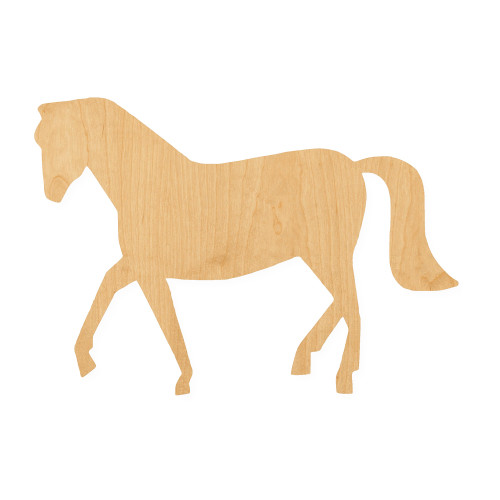 Horse 4 Wood Cutout for Crafts, Unfinished Baltic Birch Craft Shape