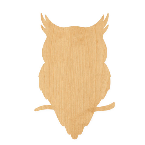 Owl 5 Wood Cutout for Crafts, Unfinished Baltic Birch Craft Shape