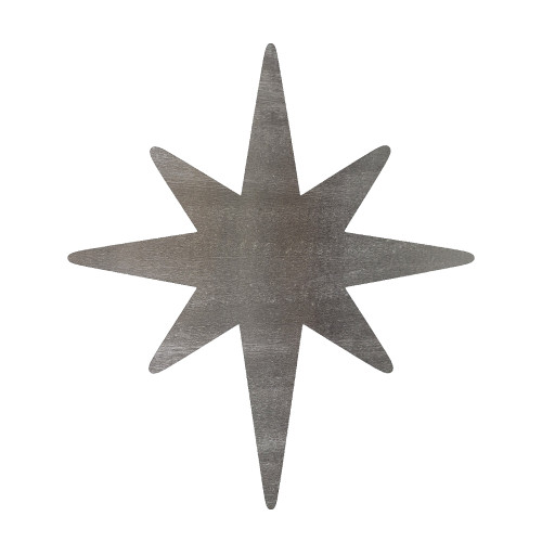 Bethlehem Star Soft Points Steel Cutout Shape, Raw Metal Wall Art and Craft Supply