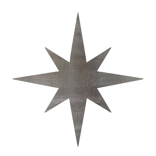 Bethlehem Star Balanced Ray Steel Cutout Shape, Raw Metal Wall Art and Craft Supply