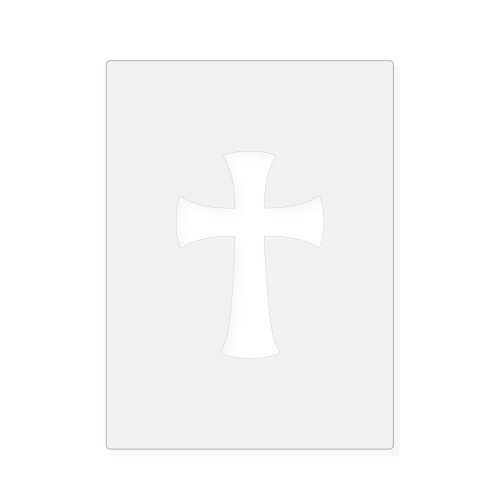 Cross Flared Ends Reusable Mylar Stencil, 10 mil Plastic Paint Stencil for Crafts and Decor