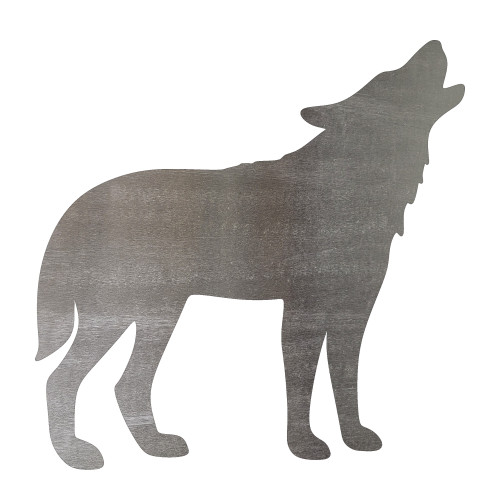 Howling Wolf 2 Steel Cutout Shape, Raw Metal Wall Art and Craft Supply