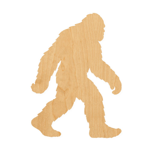 Bigfoot Walking Wood Cutout for Crafts, Unfinished Baltic Birch Craft Shape