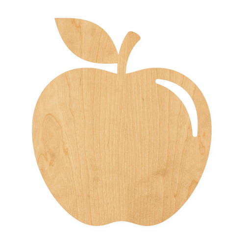 Apple 5 Wood Cutout for Crafts, Unfinished Baltic Birch Craft Shape